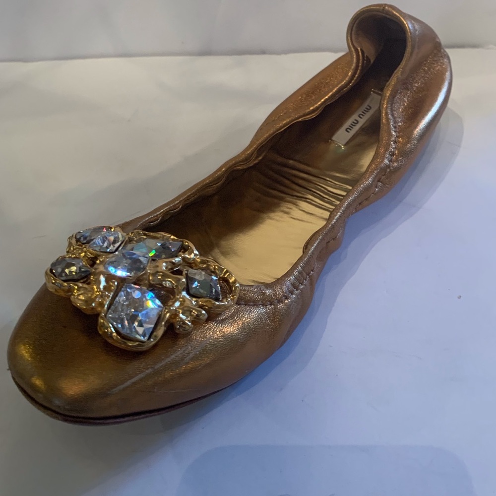 Miu Miu Jeweled Ballet Flats. Size 38